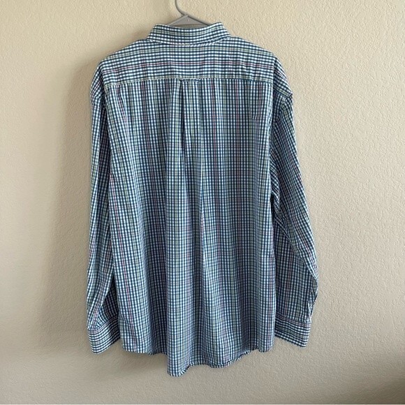 IZOD Long Sleeve Plaid Button Down Mens Shirt XL 100% Cotton - Picture 2 of 8